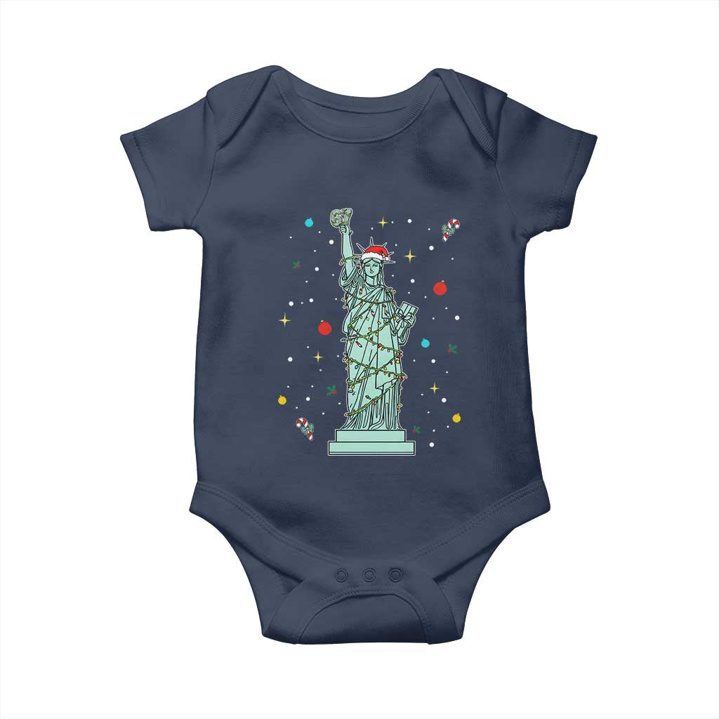 Statue Of Liberty Six Seven Meme Baby Onesie Gen Alpha 67 Trend Christmas Gift TS12 Navy Print Your Wear