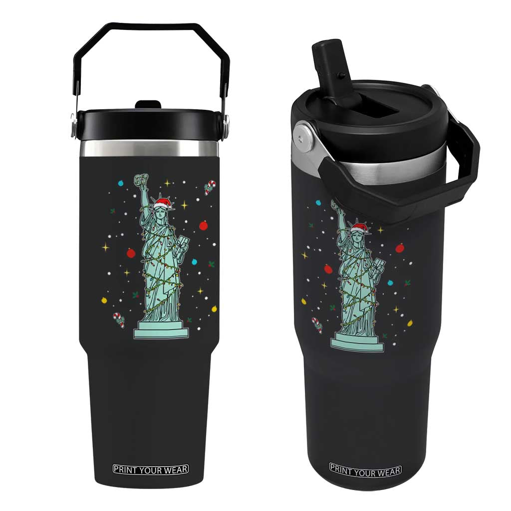 Statue Of Liberty Six Seven Meme Flip Straw Tumbler Gen Alpha 67 Trend Christmas Gift TS12 One Size: 30 oz Black Print Your Wear