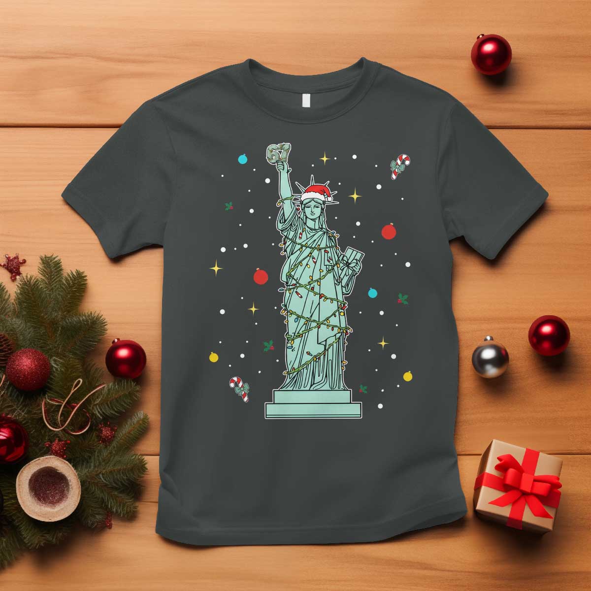 Statue Of Liberty Six Seven Meme T Shirt Gen Alpha 67 Trend Christmas Gift TS12 Dark Heather Print Your Wear