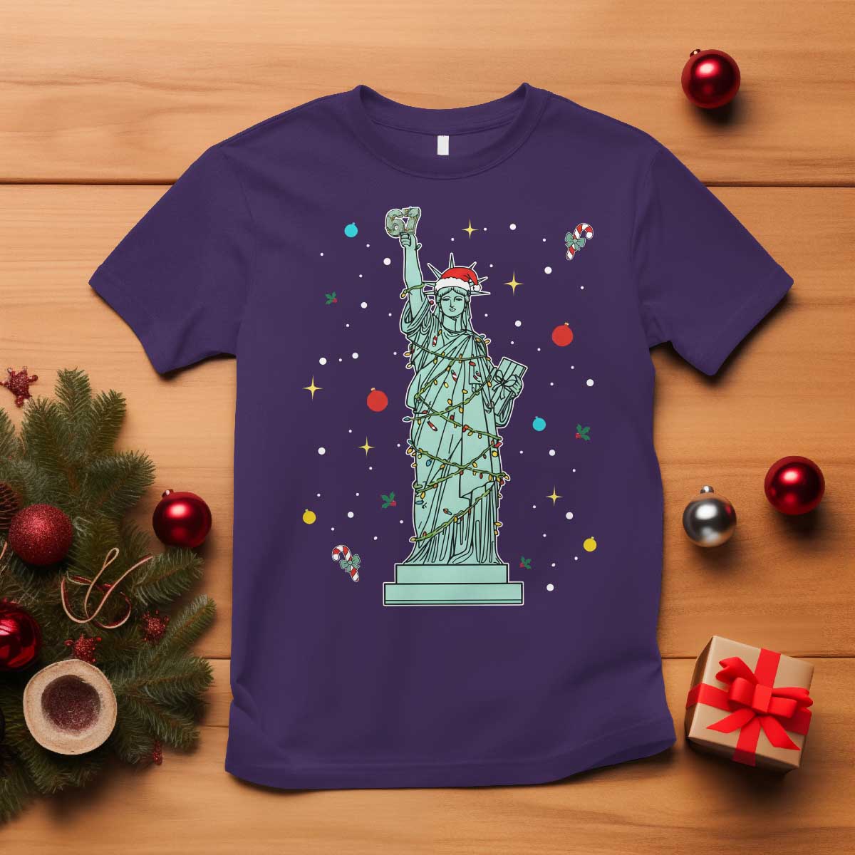 Statue Of Liberty Six Seven Meme T Shirt Gen Alpha 67 Trend Christmas Gift TS12 Purple Print Your Wear