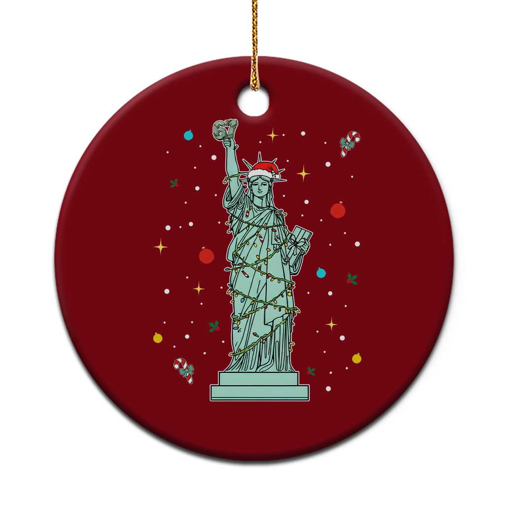 Statue Of Liberty Six Seven Meme Ceramic Ornament Gen Alpha 67 Trend Christmas Gift TS12 1pc Red Print Your Wear