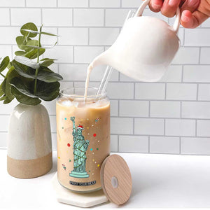 Statue Of Liberty Six Seven Meme Glass Can Gen Alpha 67 Trend Christmas Gift TS12 Print Your Wear