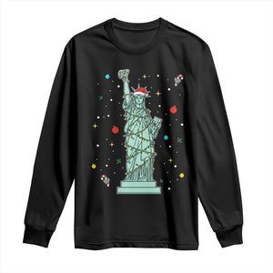 Statue Of Liberty Six Seven Meme Long Sleeve Shirt Gen Alpha 67 Trend Christmas Gift TS12 Black Print Your Wear