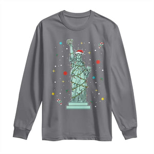 Statue Of Liberty Six Seven Meme Long Sleeve Shirt Gen Alpha 67 Trend Christmas Gift TS12 Charcoal Print Your Wear