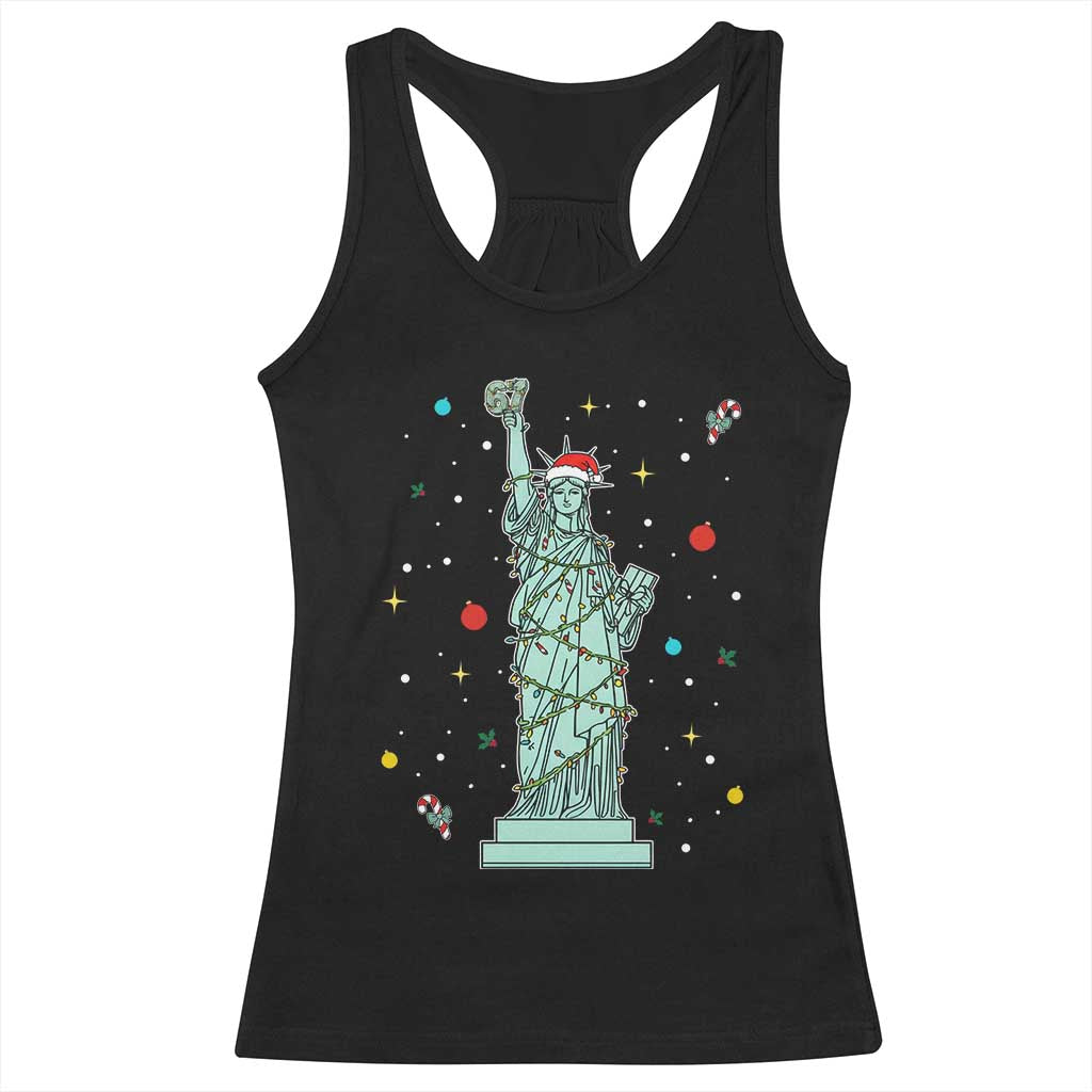 Statue Of Liberty Six Seven Meme Racerback Tank Top Gen Alpha 67 Trend Christmas Gift TS12 Black Print Your Wear
