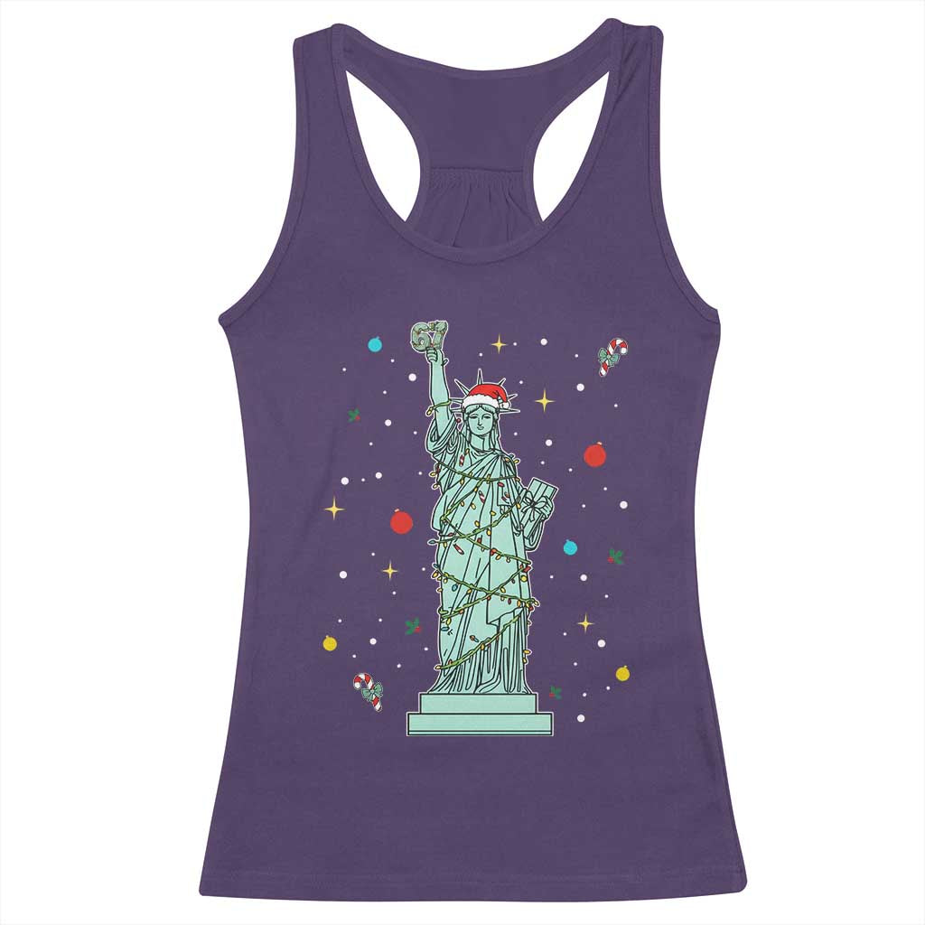 Statue Of Liberty Six Seven Meme Racerback Tank Top Gen Alpha 67 Trend Christmas Gift TS12 Purple Print Your Wear