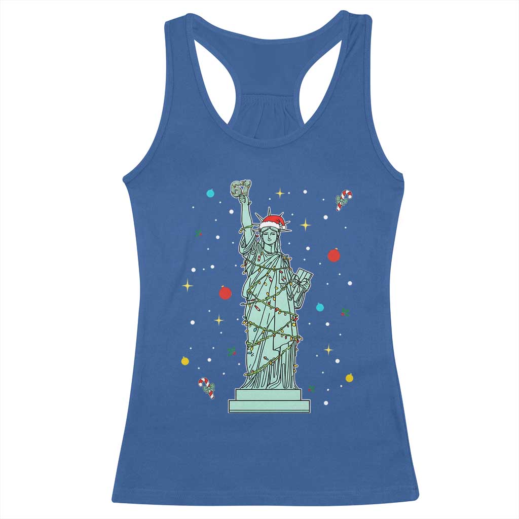 Statue Of Liberty Six Seven Meme Racerback Tank Top Gen Alpha 67 Trend Christmas Gift TS12 Royal Blue Print Your Wear