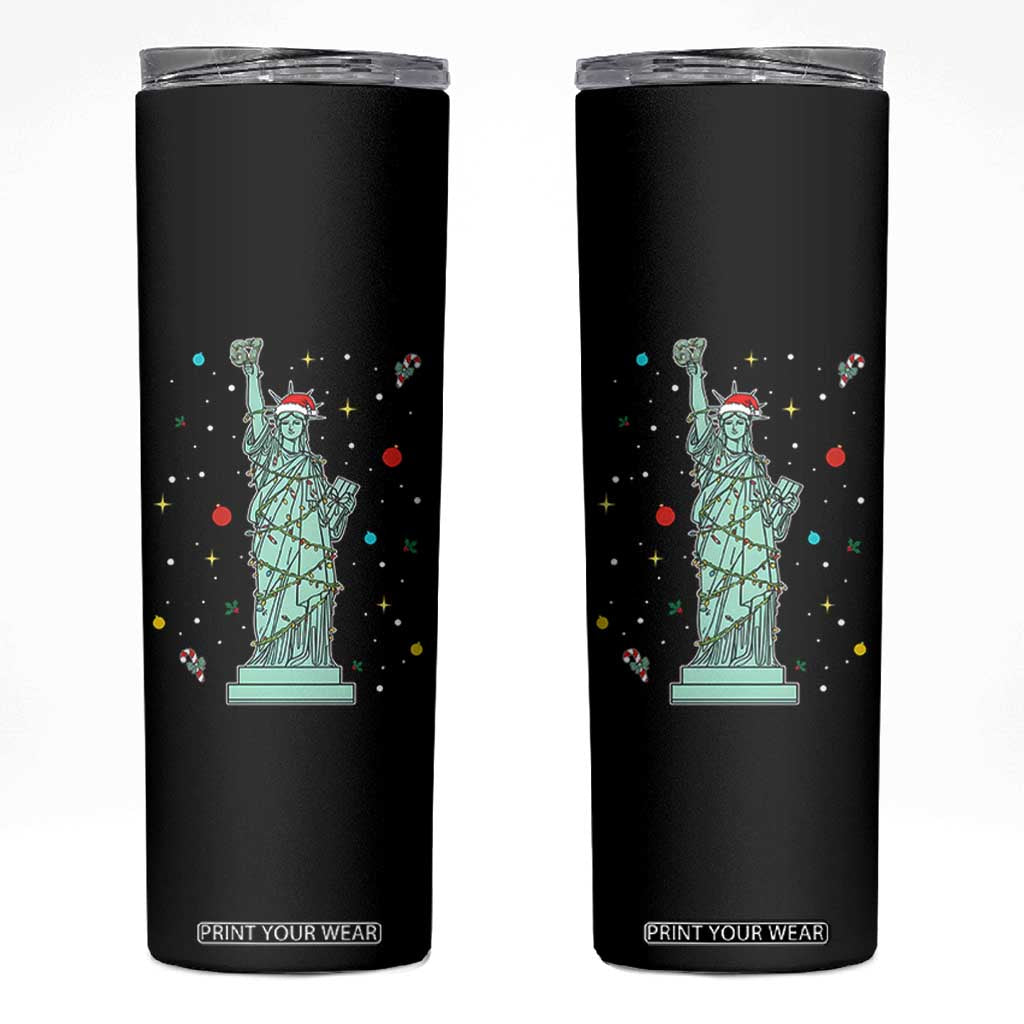 Statue Of Liberty Six Seven Meme Skinny Tumbler Gen Alpha 67 Trend Christmas Gift TS12 Black Print Your Wear