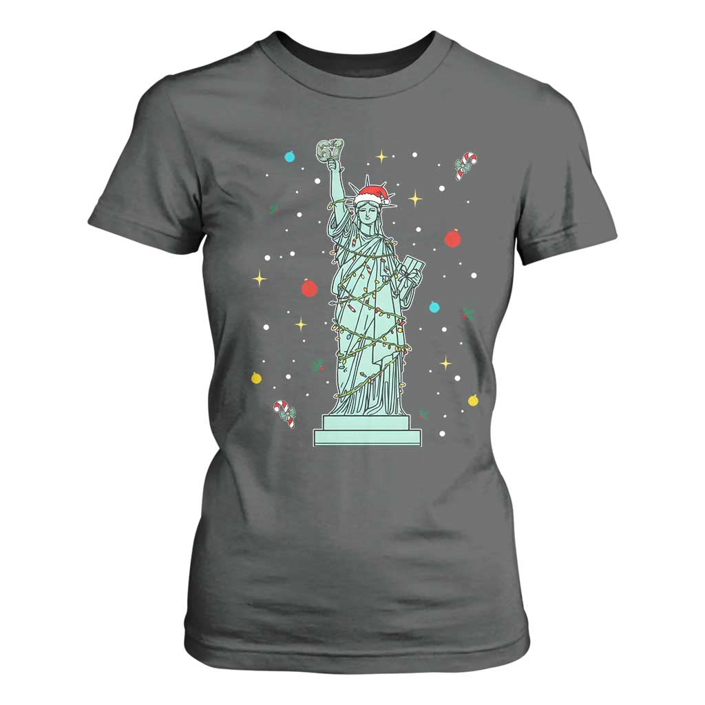 Statue Of Liberty Six Seven Meme T Shirt For Women Gen Alpha 67 Trend Christmas Gift TS12 Dark Heather Print Your Wear