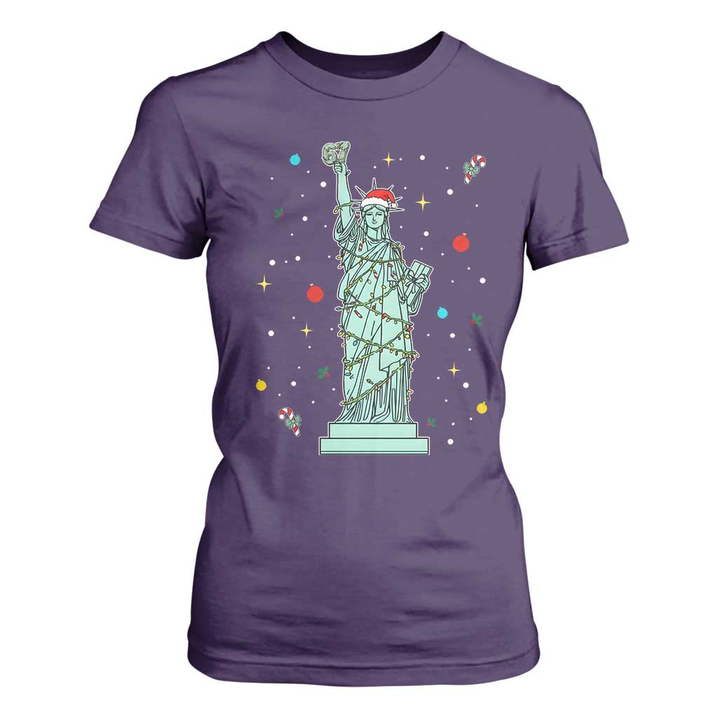 Statue Of Liberty Six Seven Meme T Shirt For Women Gen Alpha 67 Trend Christmas Gift TS12 Purple Print Your Wear