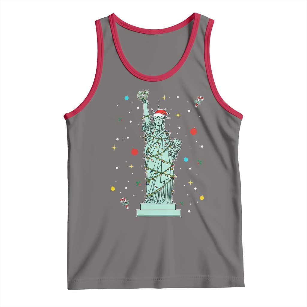 Statue Of Liberty Six Seven Meme Tank Top Gen Alpha 67 Trend Christmas Gift TS12 Deep Heather Red Print Your Wear