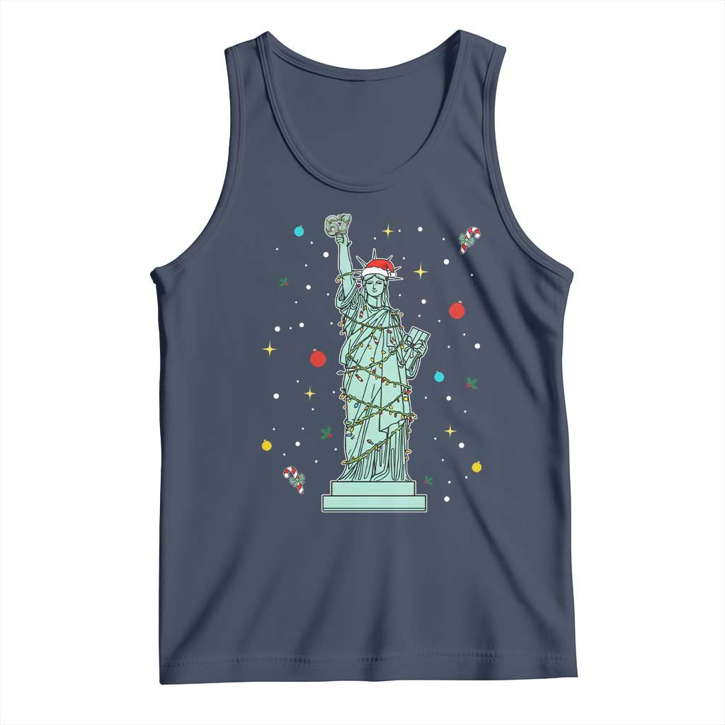 Statue Of Liberty Six Seven Meme Tank Top Gen Alpha 67 Trend Christmas Gift TS12 Navy Print Your Wear