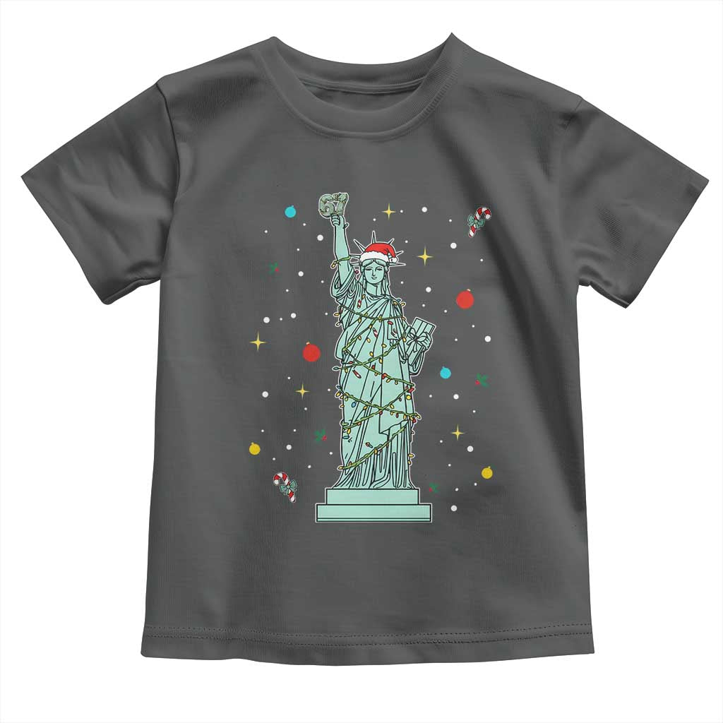 Statue Of Liberty Six Seven Meme Toddler T Shirt Gen Alpha 67 Trend Christmas Gift TS12 Dark Heather Print Your Wear