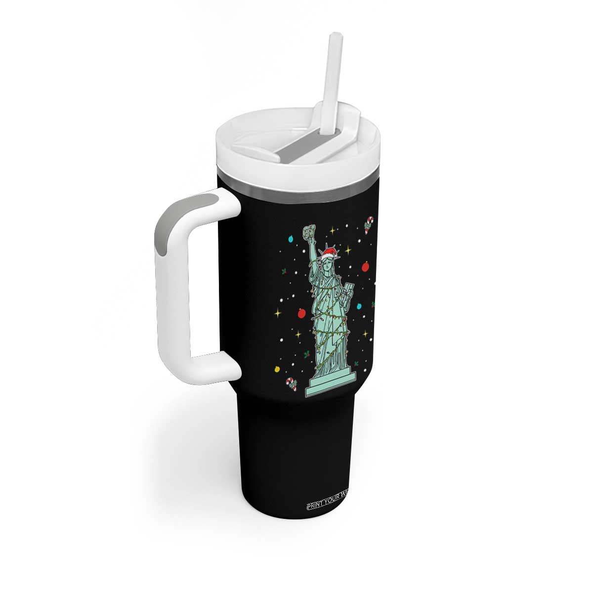 Statue Of Liberty Six Seven Meme Tumbler With Handle Gen Alpha 67 Trend Christmas Gift TS12 Print Your Wear
