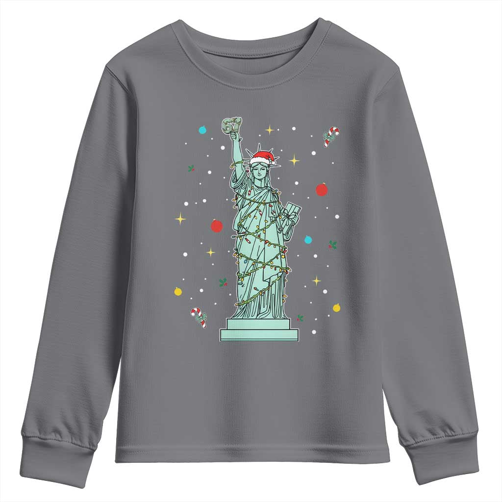 Statue Of Liberty Six Seven Meme Youth Sweatshirt Gen Alpha 67 Trend Christmas Gift TS12 Charcoal Print Your Wear