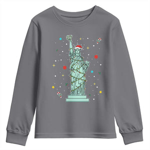 Statue Of Liberty Six Seven Meme Youth Sweatshirt Gen Alpha 67 Trend Christmas Gift TS12 Charcoal Print Your Wear