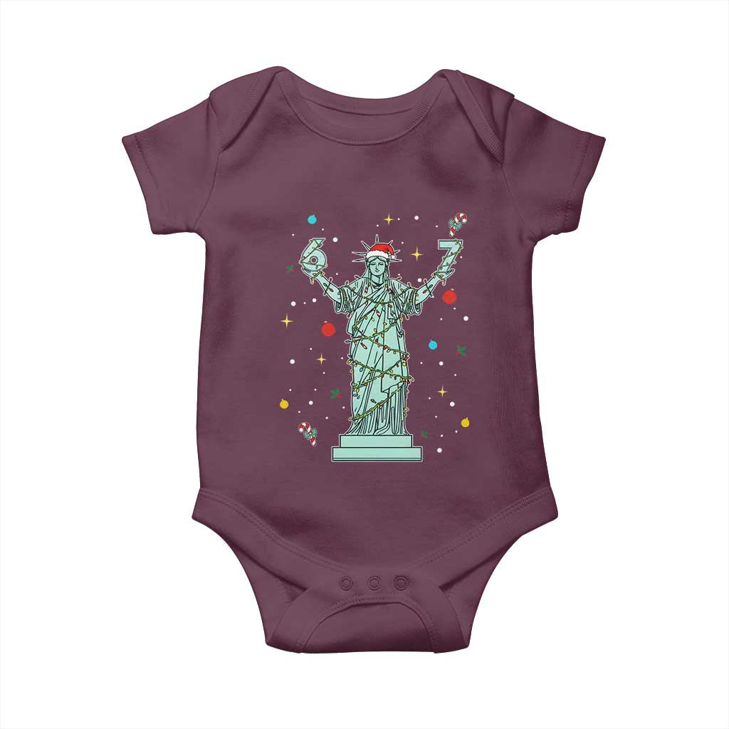 Doot Doot 67 Statue Of Liberty Baby Onesie Funny Gen Alpha 67 Trend Christmas Gift TS12 Maroon Print Your Wear