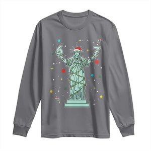 Doot Doot 67 Statue Of Liberty Long Sleeve Shirt Funny Gen Alpha 67 Trend Christmas Gift TS12 Charcoal Print Your Wear