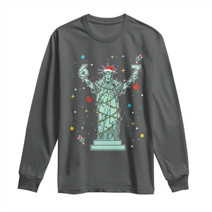 Doot Doot 67 Statue Of Liberty Long Sleeve Shirt Funny Gen Alpha 67 Trend Christmas Gift TS12 Dark Heather Print Your Wear