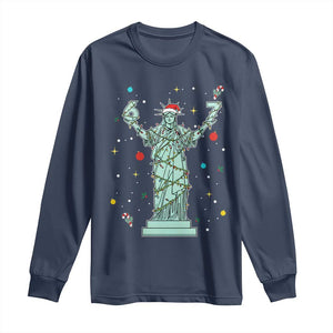 Doot Doot 67 Statue Of Liberty Long Sleeve Shirt Funny Gen Alpha 67 Trend Christmas Gift TS12 Navy Print Your Wear