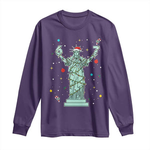 Doot Doot 67 Statue Of Liberty Long Sleeve Shirt Funny Gen Alpha 67 Trend Christmas Gift TS12 Purple Print Your Wear