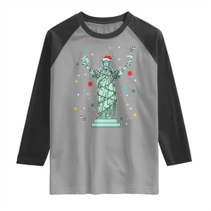 Doot Doot 67 Statue Of Liberty Raglan Shirt Funny Gen Alpha 67 Trend Christmas Gift TS12 Sport Gray Black Print Your Wear