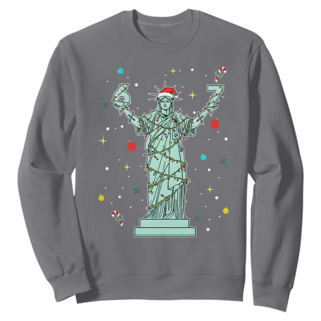 Doot Doot 67 Statue Of Liberty Sweatshirt Funny Gen Alpha 67 Trend Christmas Gift TS12 Charcoal Print Your Wear