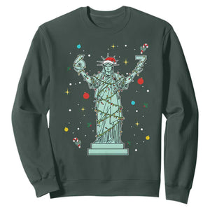 Doot Doot 67 Statue Of Liberty Sweatshirt Funny Gen Alpha 67 Trend Christmas Gift TS12 Dark Forest Green Print Your Wear