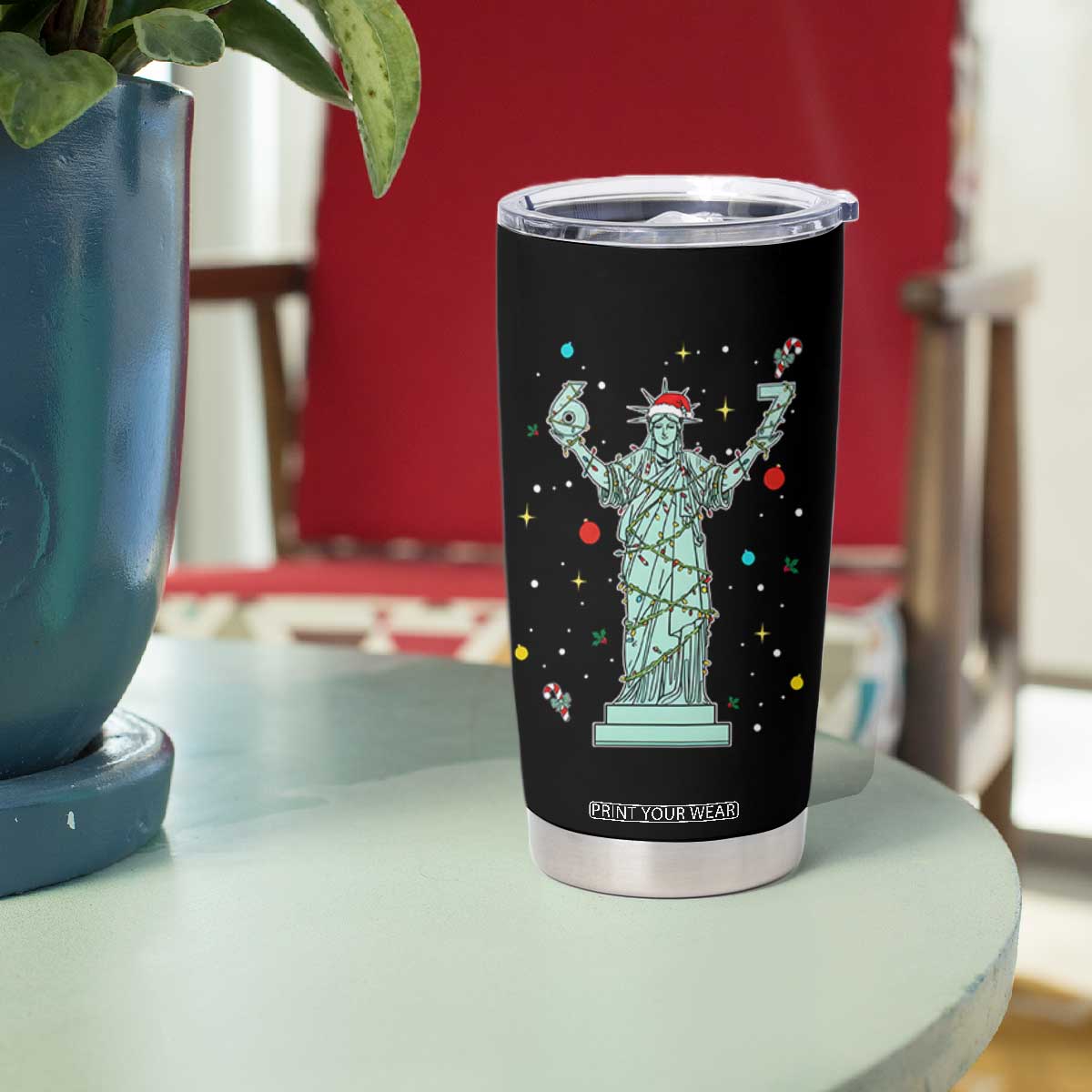 Doot Doot 67 Statue Of Liberty Tumbler Cup Funny Gen Alpha 67 Trend Christmas Gift TS12 Print Your Wear