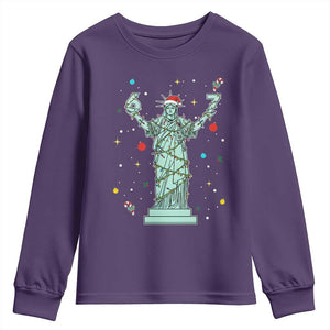 Doot Doot 67 Statue Of Liberty Youth Sweatshirt Funny Gen Alpha 67 Trend Christmas Gift TS12 Purple Print Your Wear