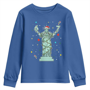 Doot Doot 67 Statue Of Liberty Youth Sweatshirt Funny Gen Alpha 67 Trend Christmas Gift TS12 Royal Blue Print Your Wear