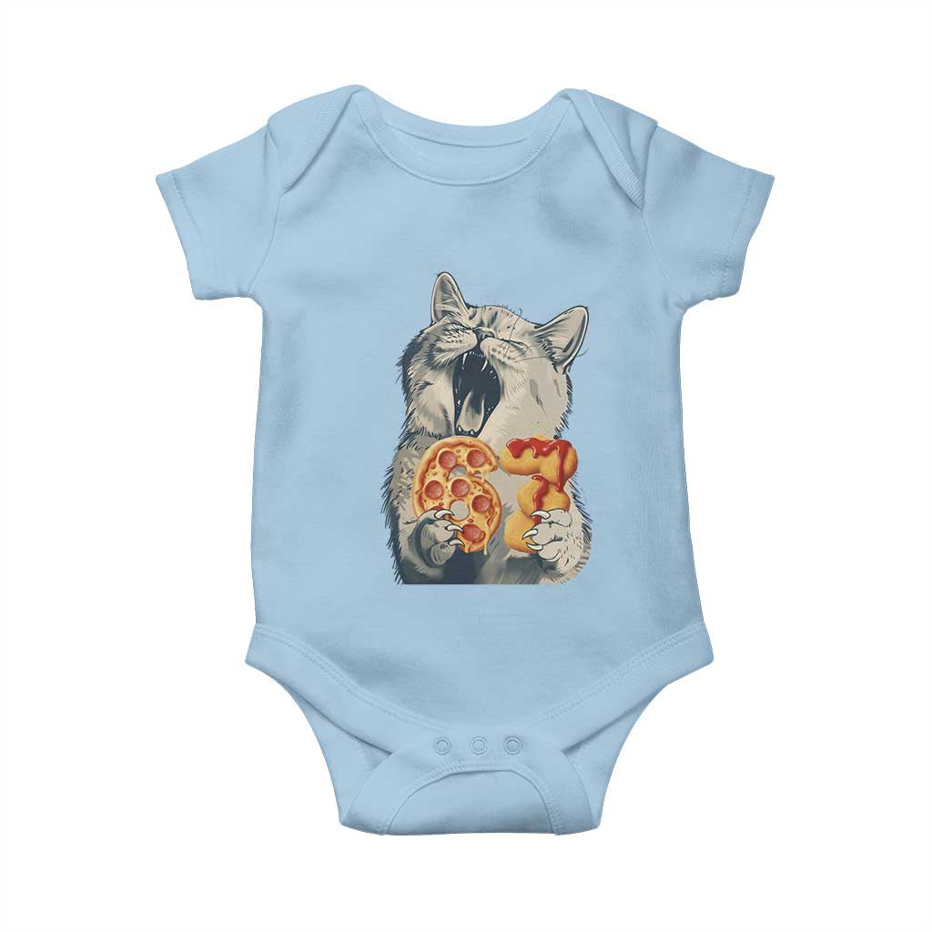 Six Seven Meme Cat 67 Pizza Nugget Baby Onesie Funny Gen Alpha 67 Trend Gift TS12 Light Blue Print Your Wear