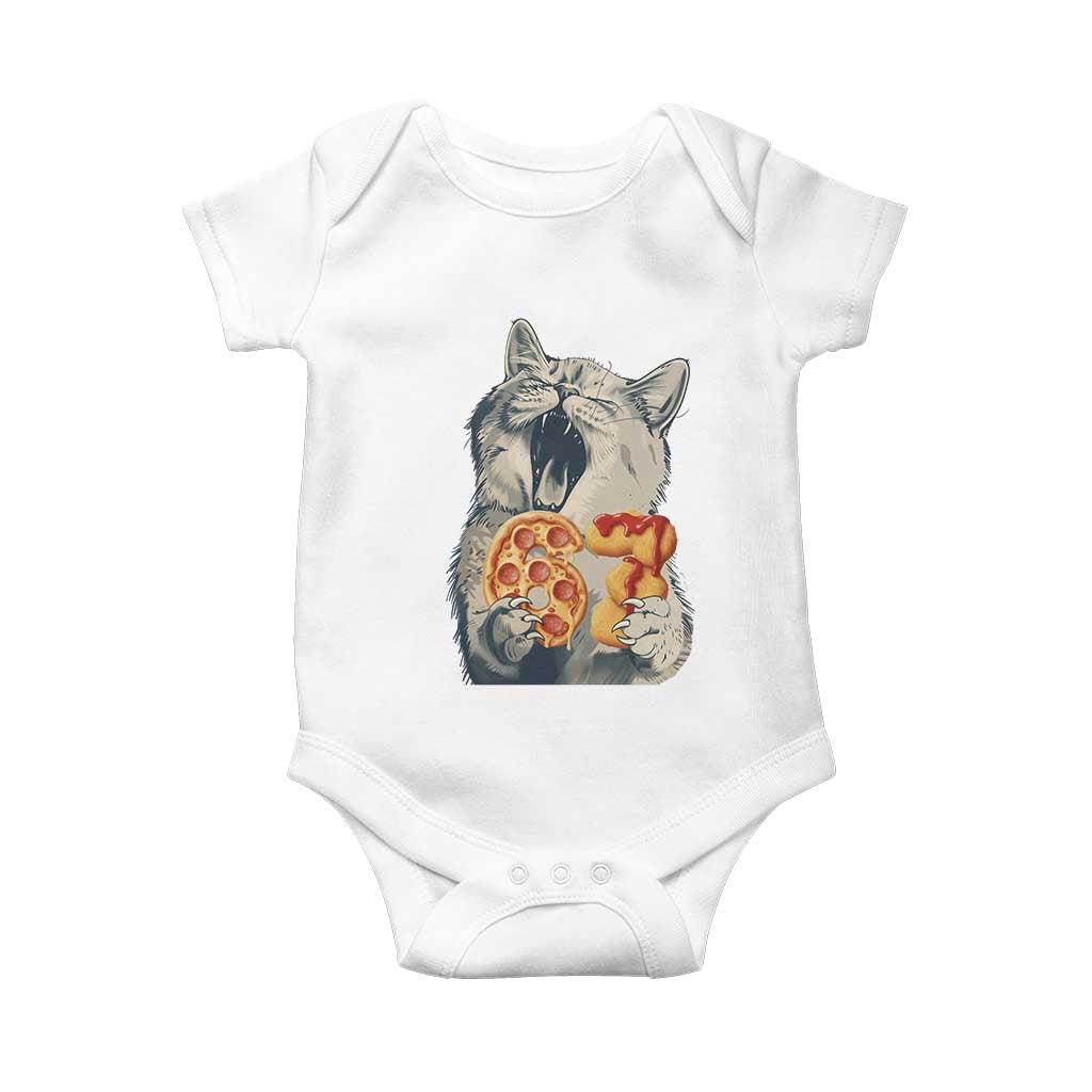 Six Seven Meme Cat 67 Pizza Nugget Baby Onesie Funny Gen Alpha 67 Trend Gift TS12 White Print Your Wear