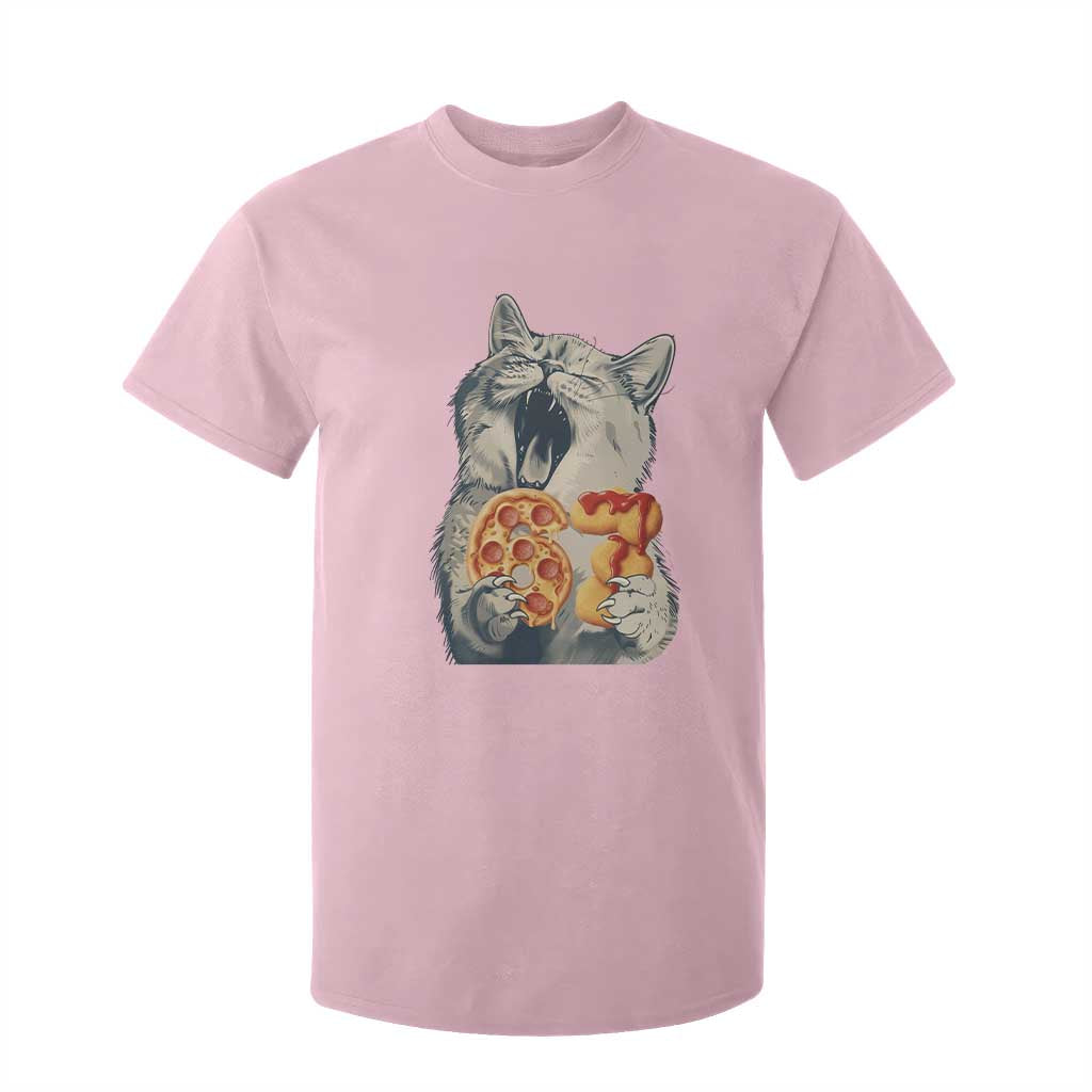 Six Seven Meme Cat 67 Pizza Nugget T Shirt For Kid Funny Gen Alpha 67 Trend Gift TS12 Light Pink Print Your Wear