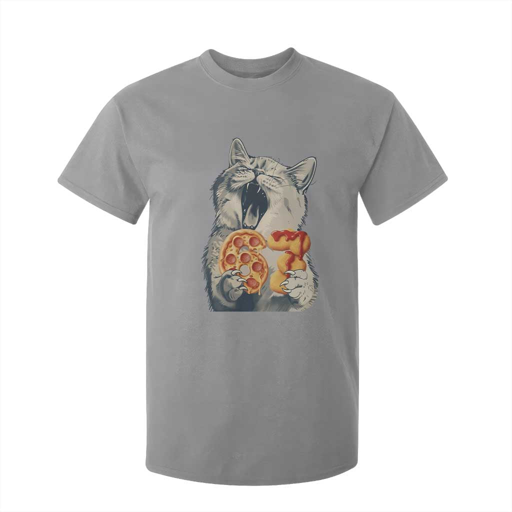 Six Seven Meme Cat 67 Pizza Nugget T Shirt For Kid Funny Gen Alpha 67 Trend Gift TS12 Sport Gray Print Your Wear