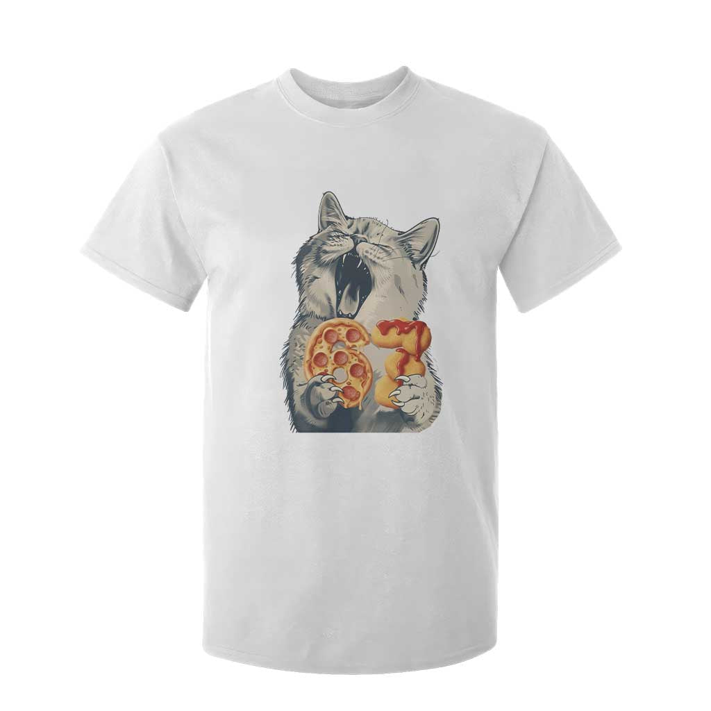 Six Seven Meme Cat 67 Pizza Nugget T Shirt For Kid Funny Gen Alpha 67 Trend Gift TS12 White Print Your Wear