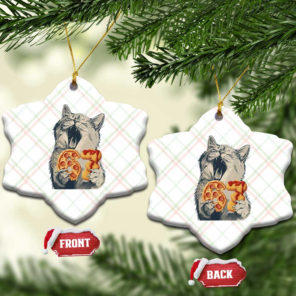 Six Seven Meme Cat 67 Pizza Nugget Ceramic Ornament Funny Gen Alpha 67 Trend Gift TS12 Print Your Wear