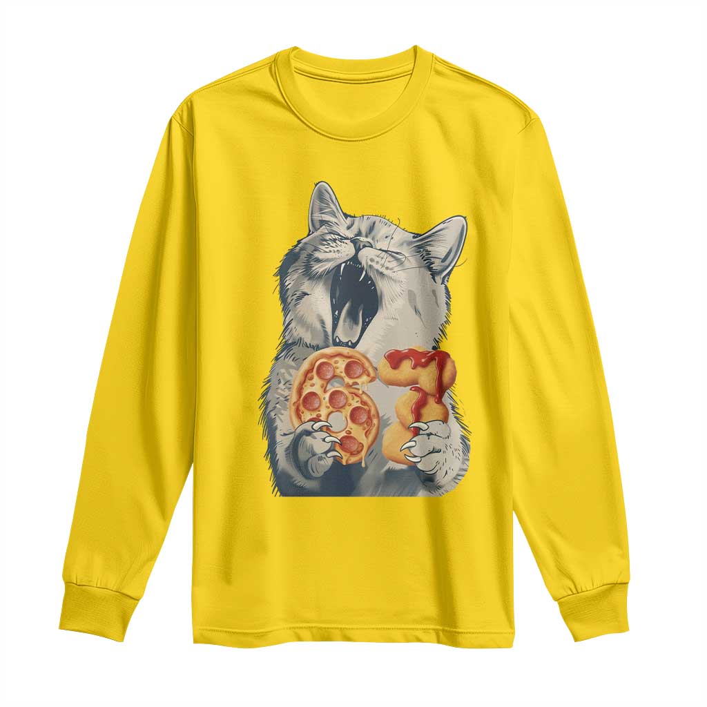 Six Seven Meme Cat 67 Pizza Nugget Long Sleeve Shirt Funny Gen Alpha 67 Trend Gift TS12 Daisy Print Your Wear