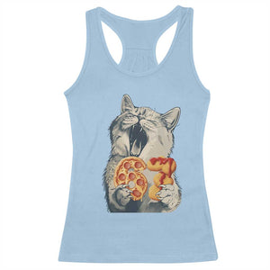 Six Seven Meme Cat 67 Pizza Nugget Racerback Tank Top Funny Gen Alpha 67 Trend Gift TS12 Light Blue Print Your Wear