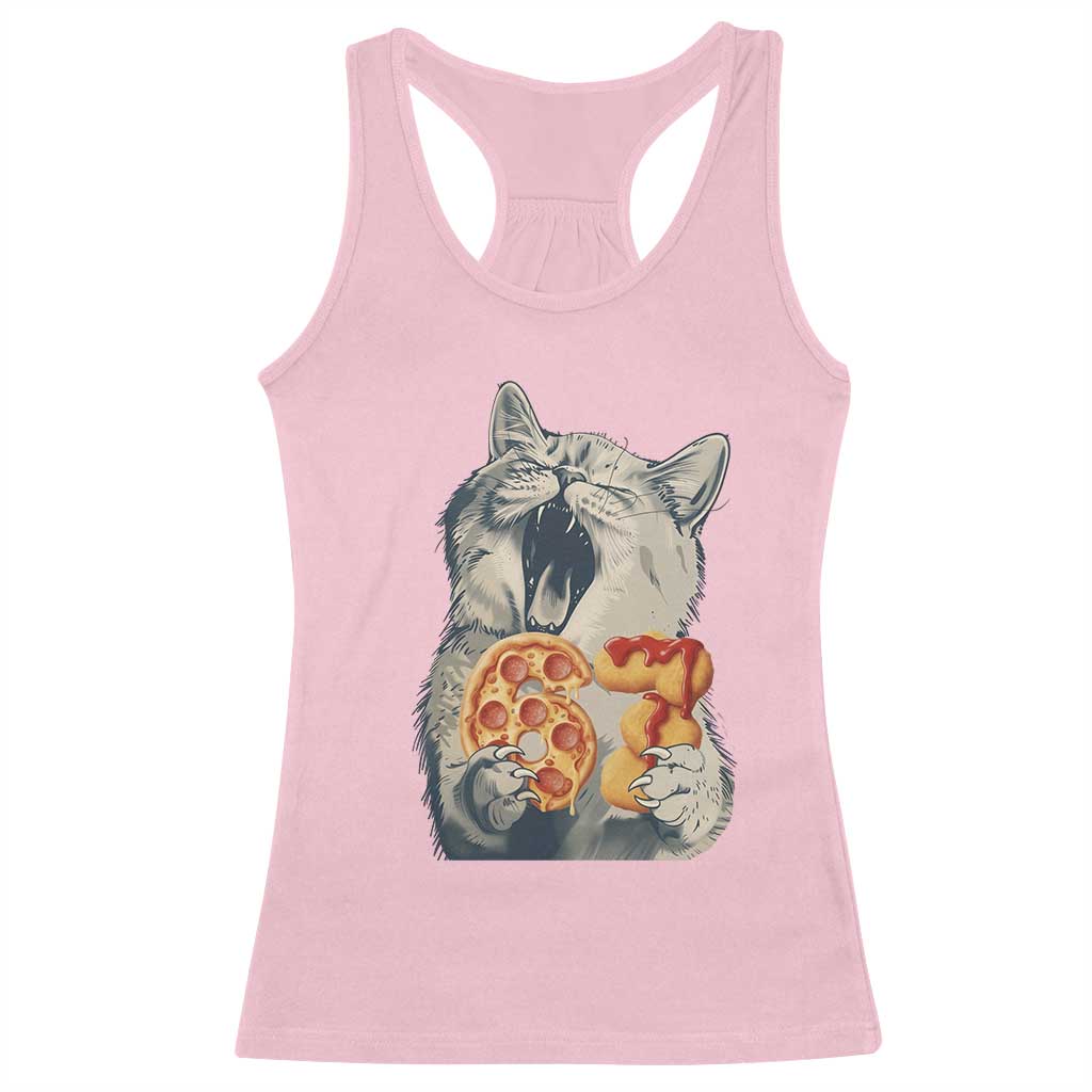 Six Seven Meme Cat 67 Pizza Nugget Racerback Tank Top Funny Gen Alpha 67 Trend Gift TS12 Light Pink Print Your Wear