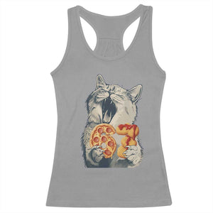 Six Seven Meme Cat 67 Pizza Nugget Racerback Tank Top Funny Gen Alpha 67 Trend Gift TS12 Sport Gray Print Your Wear