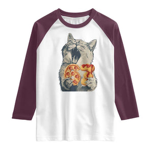 Six Seven Meme Cat 67 Pizza Nugget Raglan Shirt Funny Gen Alpha 67 Trend Gift TS12 White Maroon Print Your Wear