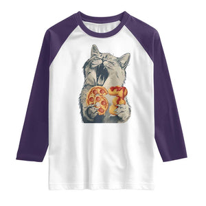 Six Seven Meme Cat 67 Pizza Nugget Raglan Shirt Funny Gen Alpha 67 Trend Gift TS12 White Purple Print Your Wear