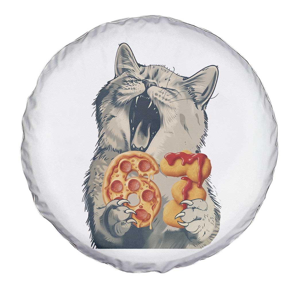 Six Seven Meme Cat 67 Pizza Nugget Spare Tire Cover Funny Gen Alpha 67 Trend Gift TS12 Print Your Wear