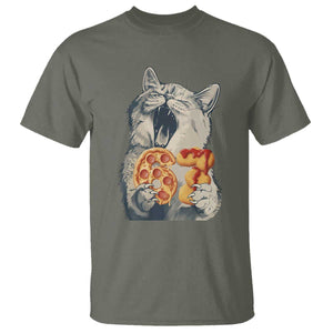 Six Seven Meme Cat 67 Pizza Nugget T Shirt Funny Gen Alpha 67 Trend Gift TS12 Military Green Print Your Wear