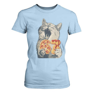 Six Seven Meme Cat 67 Pizza Nugget T Shirt For Women Funny Gen Alpha 67 Trend Gift TS12 Light Blue Print Your Wear