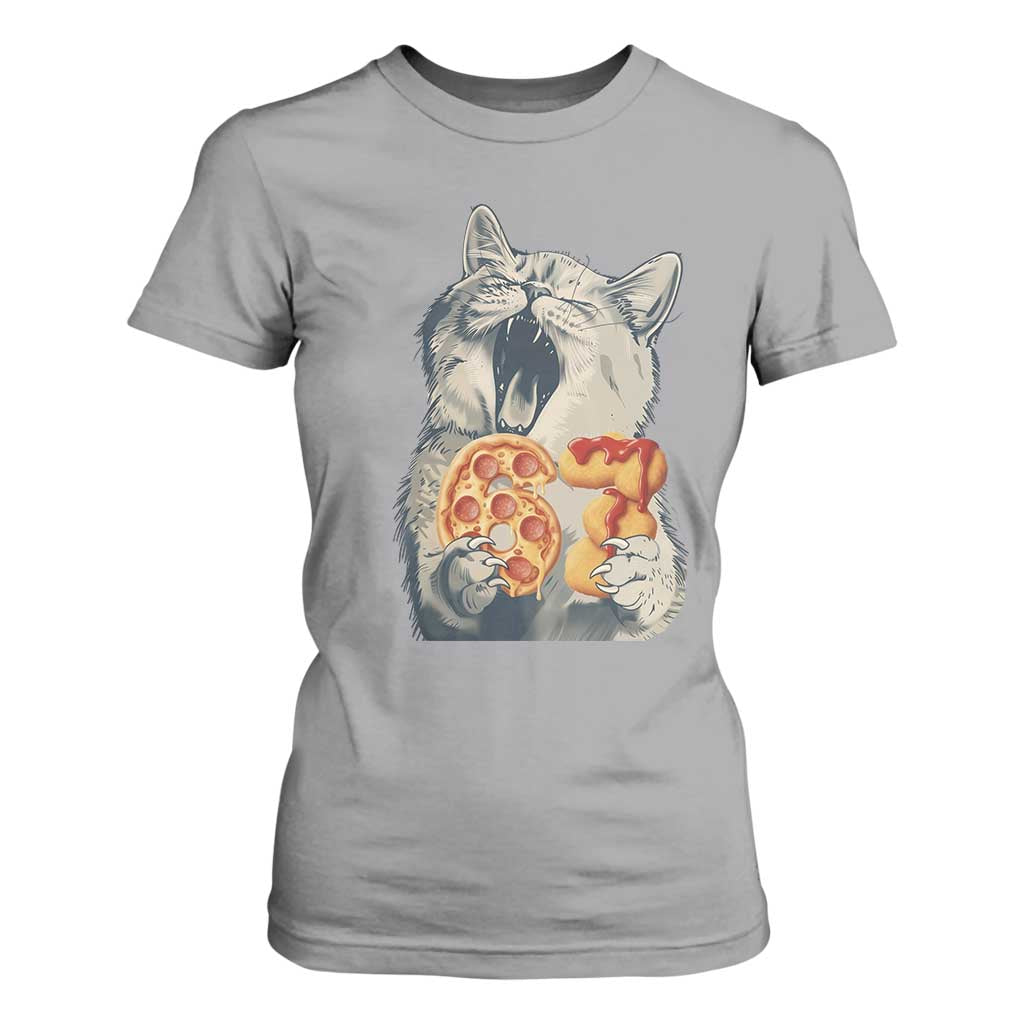 Six Seven Meme Cat 67 Pizza Nugget T Shirt For Women Funny Gen Alpha 67 Trend Gift TS12 Sport Gray Print Your Wear