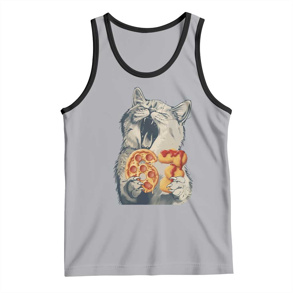 Six Seven Meme Cat 67 Pizza Nugget Tank Top Funny Gen Alpha 67 Trend Gift TS12 Athletic Heather Black Print Your Wear