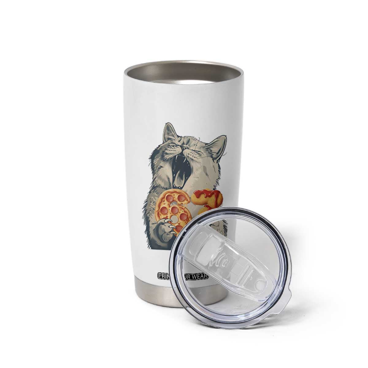 Six Seven Meme Cat 67 Pizza Nugget Tumbler Cup Funny Gen Alpha 67 Trend Gift TS12 Print Your Wear