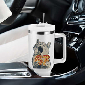 Six Seven Meme Cat 67 Pizza Nugget Tumbler With Handle Funny Gen Alpha 67 Trend Gift TS12 Print Your Wear